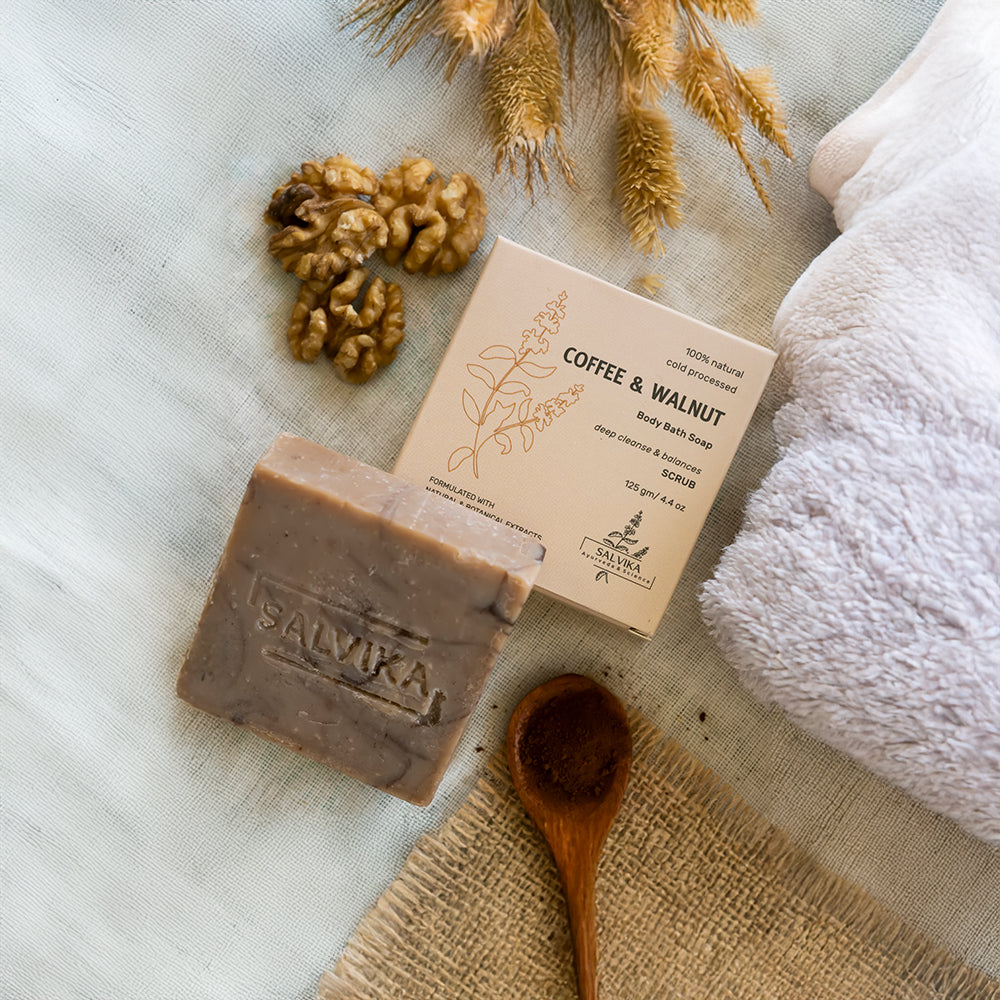 Cold Processed Coffee & Walnut Exfoliating Soap – 125g