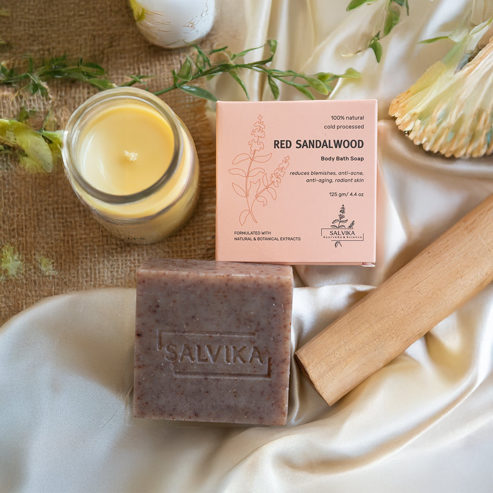 Cold Processed Red Sandalwood Brightening Soap – 125g