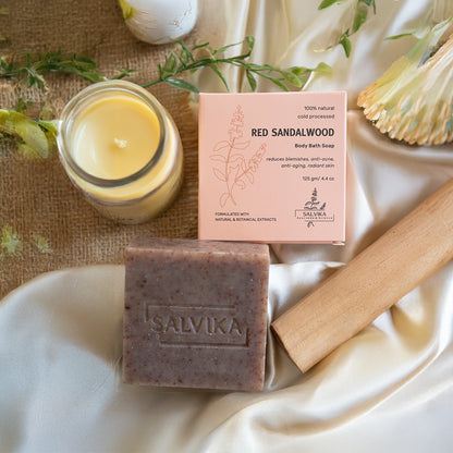 Cold Processed Red Sandalwood Brightening Soap – 125g