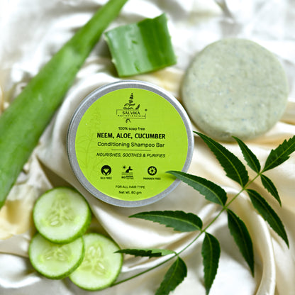 Neem, Aloe & Cucumber Shampoo Bar – 80g | Cooling Conditioning Cleanse
