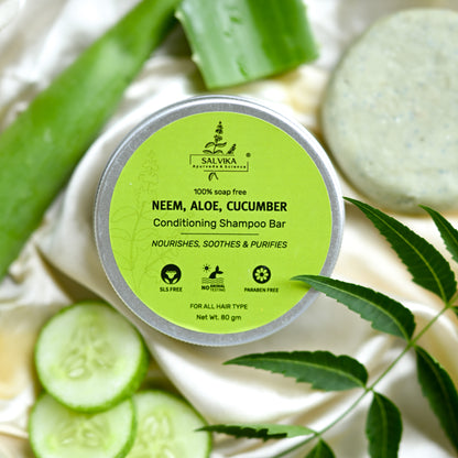 Neem, Aloe & Cucumber Shampoo Bar – 80g | Cooling Conditioning Cleanse