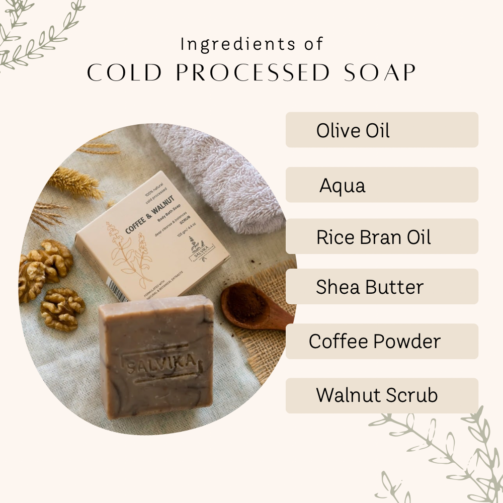 Cold Processed Coffee & Walnut Exfoliating Soap – 125g