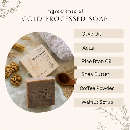 Cold Processed Coffee & Walnut Exfoliating Soap – 125g
