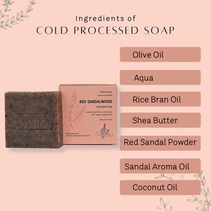 Cold Processed Red Sandalwood Brightening Soap – 125g