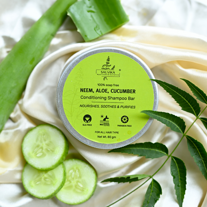 Neem, Aloe & Cucumber Shampoo Bar – 80g | Cooling Conditioning Cleanse