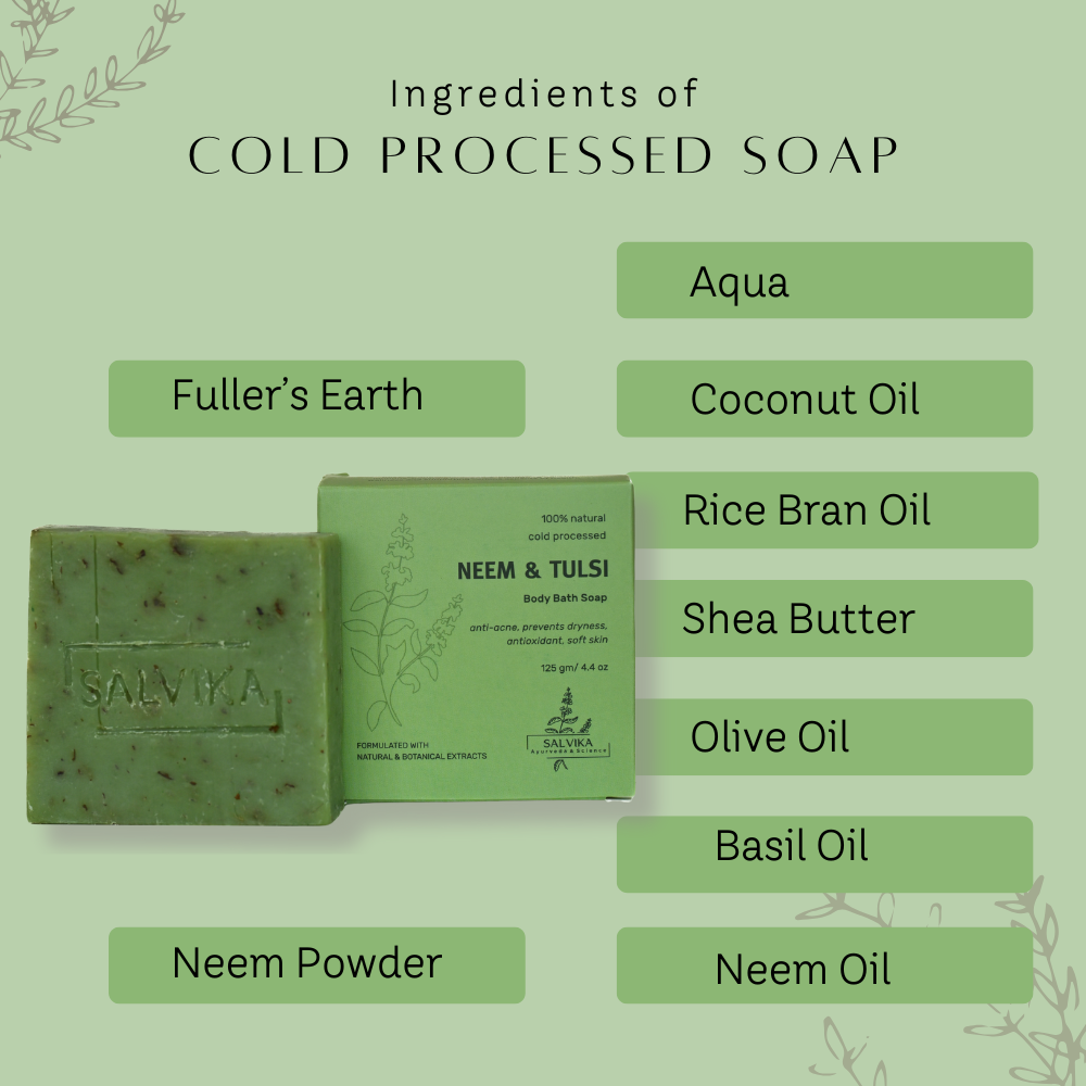 Cold Processed Herbal Neem & Tulsi Soap – 125g
